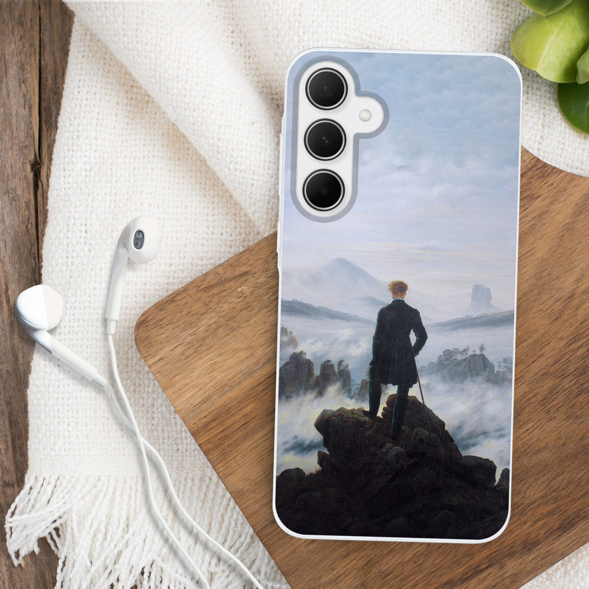 MuchoWow Handyhülle für Samsung Galaxy A35 5G Der Wanderer über dem Nebelmeer - Caspar Dav, Smartphone-Bumper, Print, Handy Schutzhülle Dünn