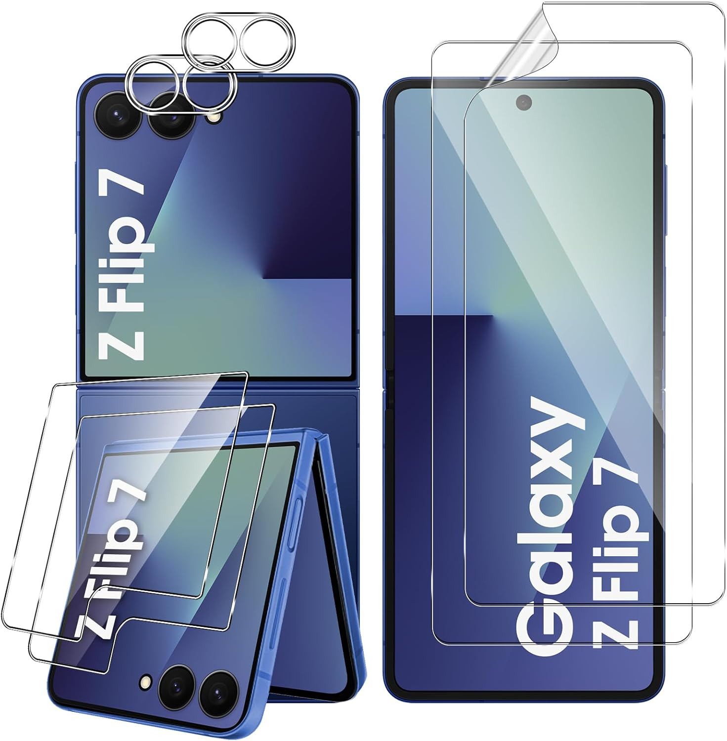 MSM Displayschutzglas 6in1 Schutzglas (Display + Kamera) für Samsung Galaxy Z Flip 7 5G