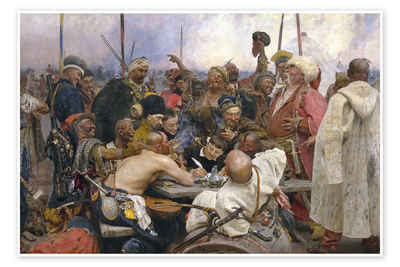 Posterlounge Poster Ilya Efimovich Repin, Antwort der Saporoger Kosaken, Malerei