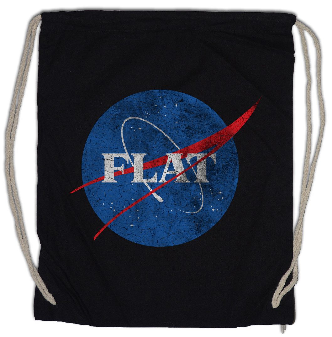 Urban Backwoods Turnbeutel Flat Earth II Turnbeutel Society Symbol Sign Logo Erde Scheibe Flache (1-tlg), Theory Samuel Rowbotham Astronaut