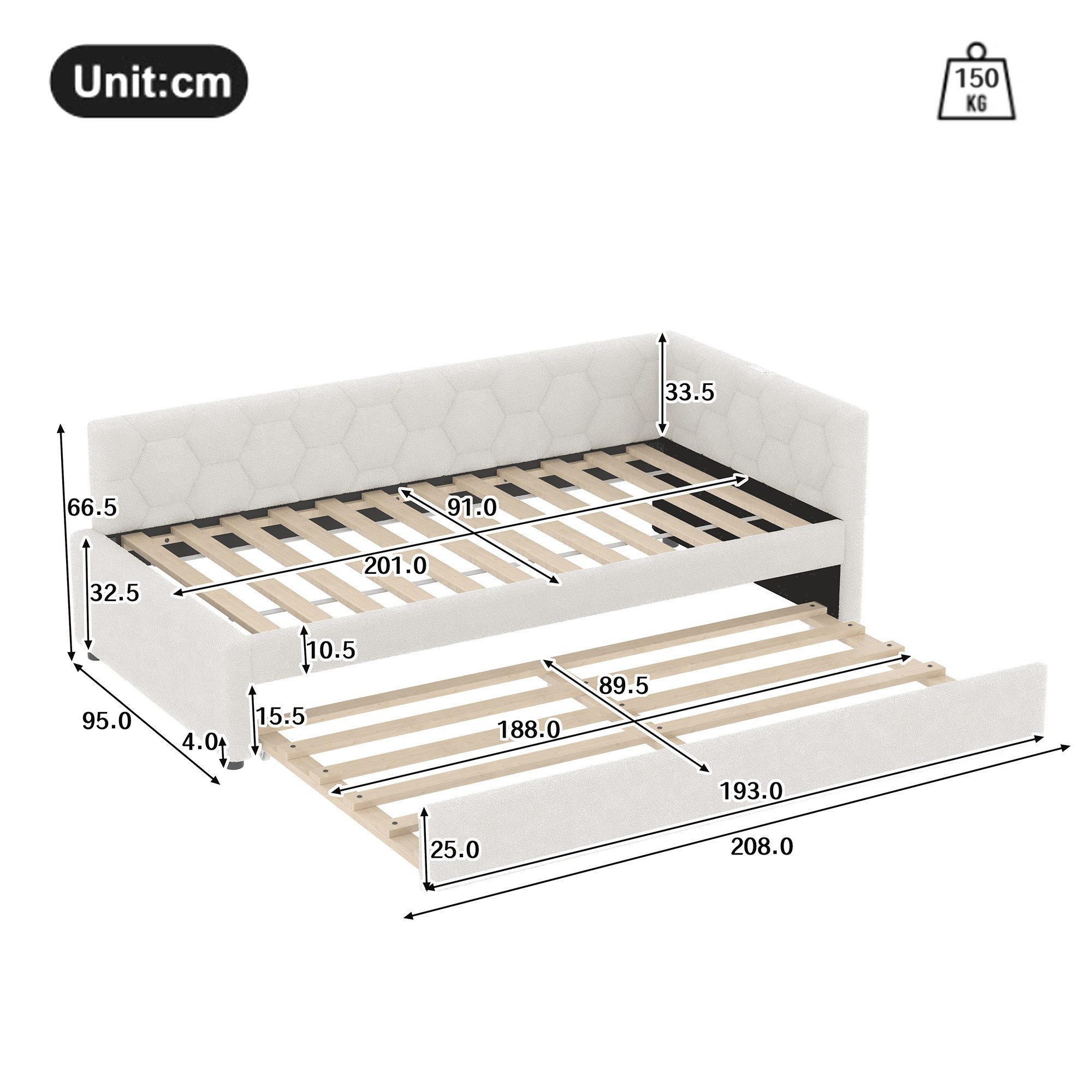 Ulife Polsterbett Daybett, Schlafsofa mit Nachttischlampe, günstig online kaufen