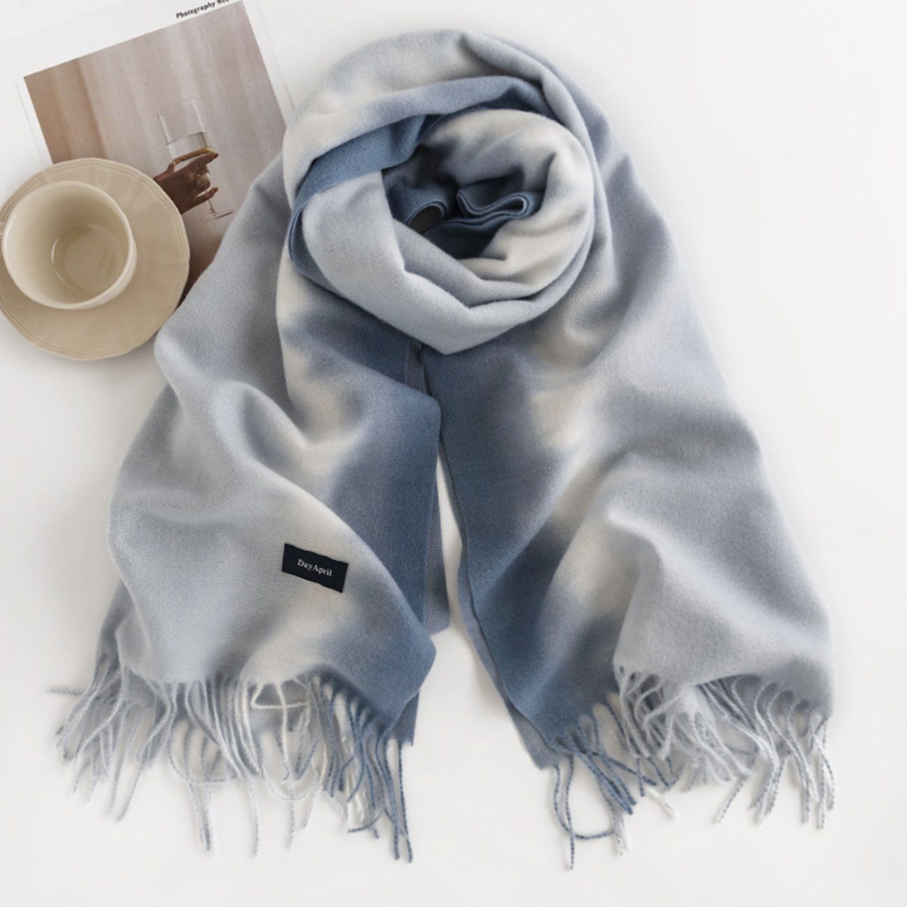 EBUY Modeschal Warmer Schal für Damen im Herbst und Winter Blau