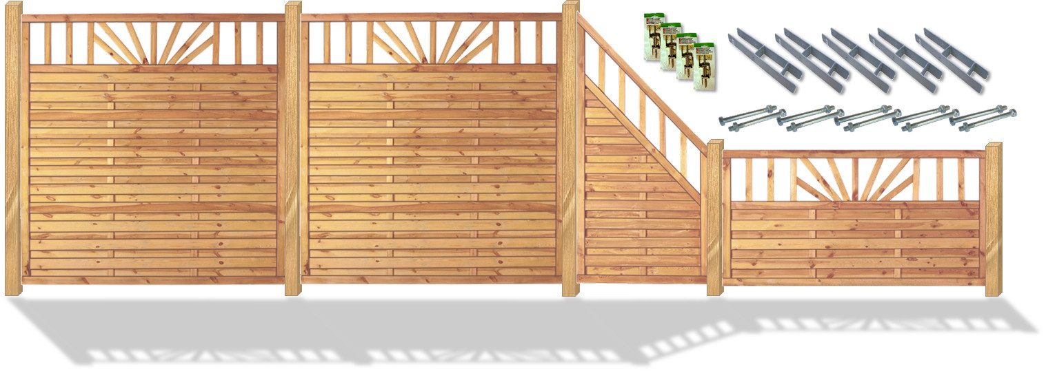 KONIFERA Sichtschutzelement FRISCO, (Komplettset inkl. Zubehör), günstig online kaufen