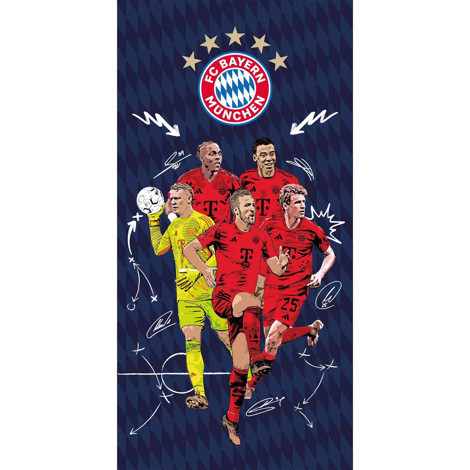 BERONAGE Strandtücher FC Bayern München Badetuch Player 75x150 cm, (1-St), günstig online kaufen