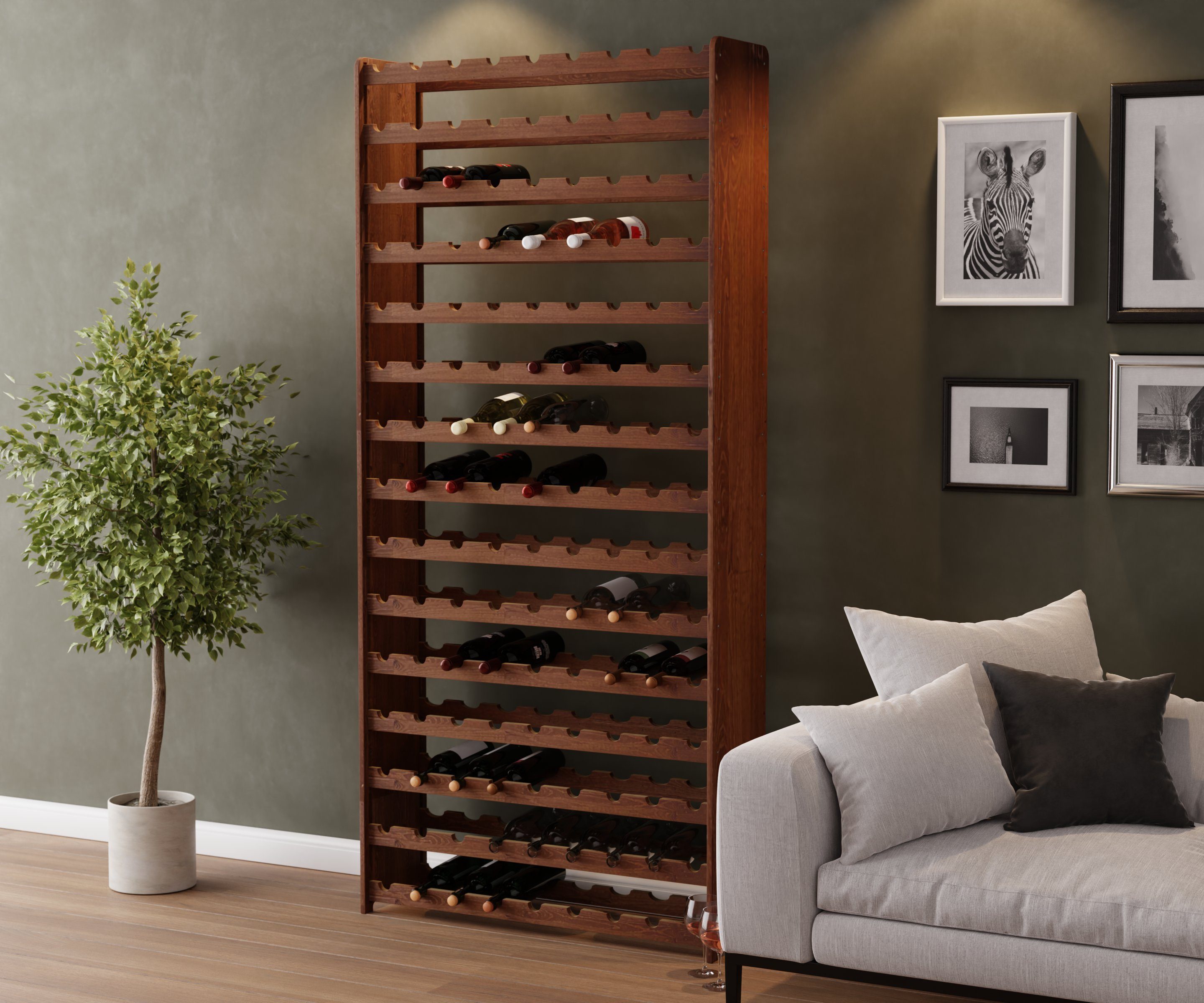 Weinregal Weinregal Weinregal Holz Flaschenregal für 135 Flaschen Massiv 135