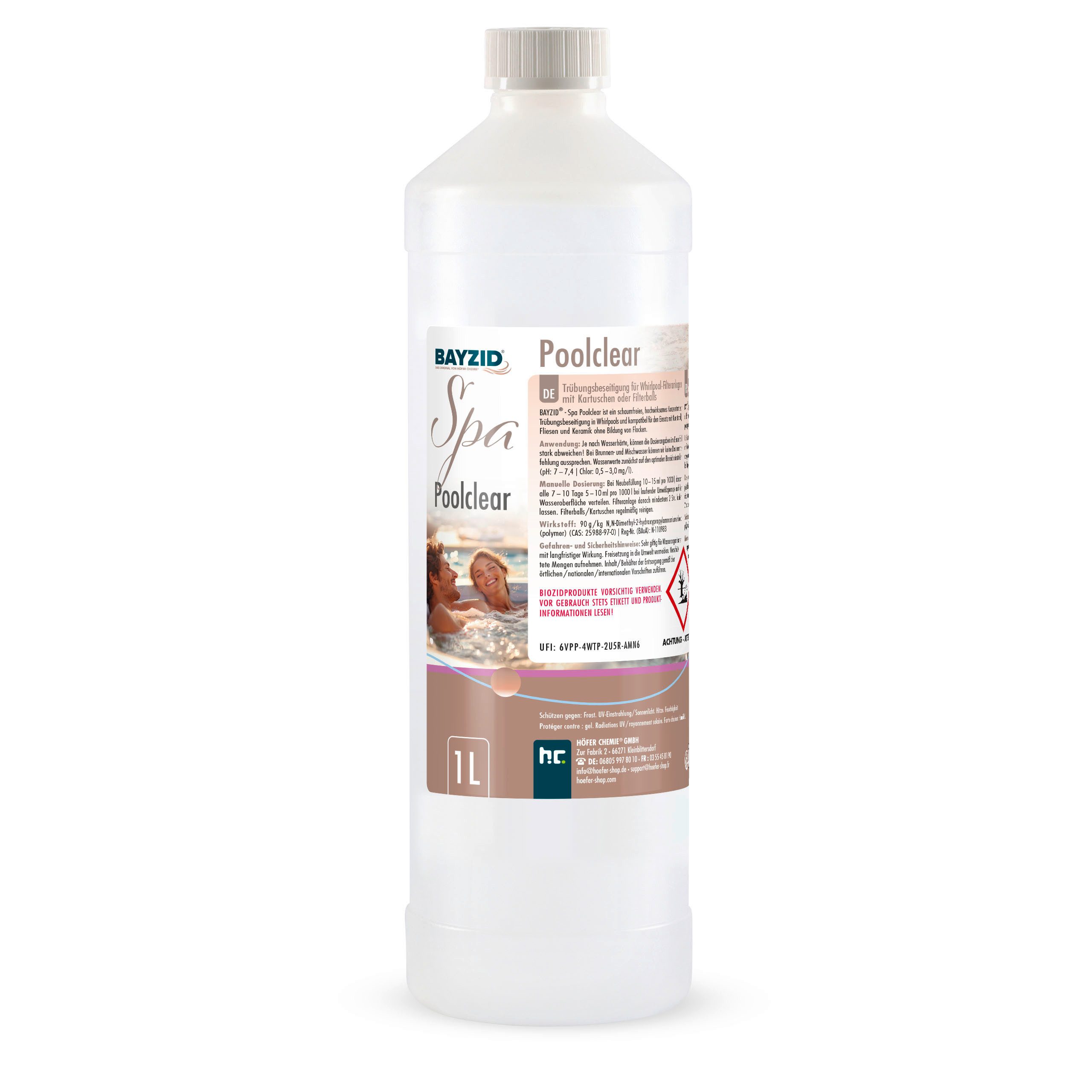Höfer Chemie GmbH Poolpflege 1 L BAYZID® SPA Poolclear Trübungsbeseitigung, Für klares und sauberes Wasser im Whirlpool