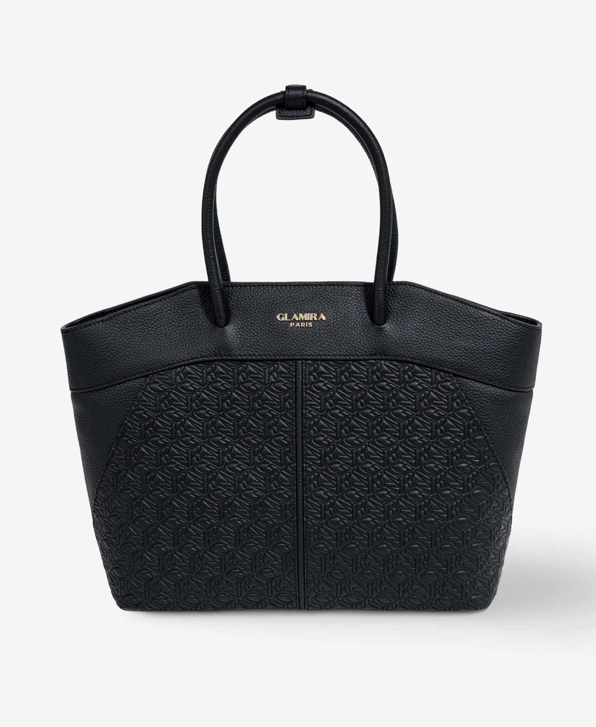 GLAMIRA Handtasche Lysandra Schwarzer Shopper (1-tlg), echt Leder, mit geräumigem Hauptfach