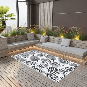 Outdoorteppich Outdoor-Teppich Weiß und Schwarz 190x290 cm PP, DOTMALL