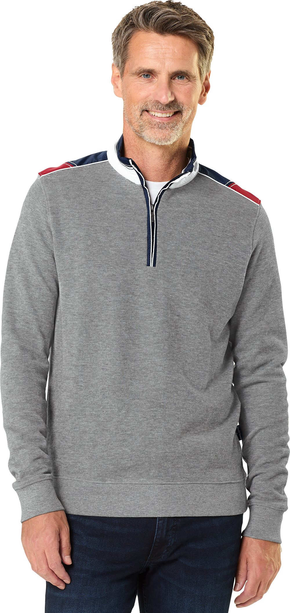 Daniel Hechter Troyer aus Baumwolle Bequemer Pullover mit Half-Zipp