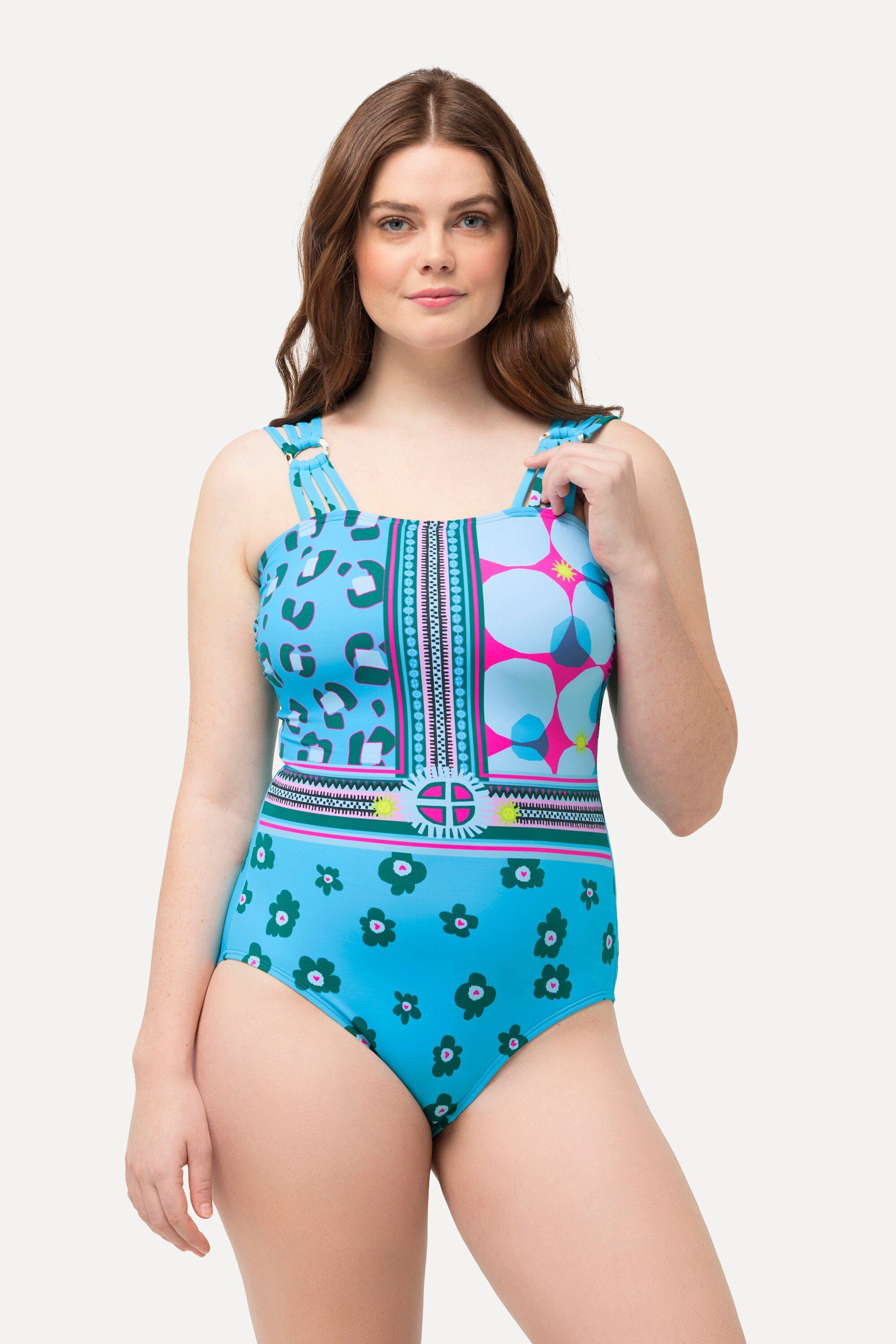 Ulla Popken Badeanzug Badeanzug Mustermix Softcups günstig online kaufen