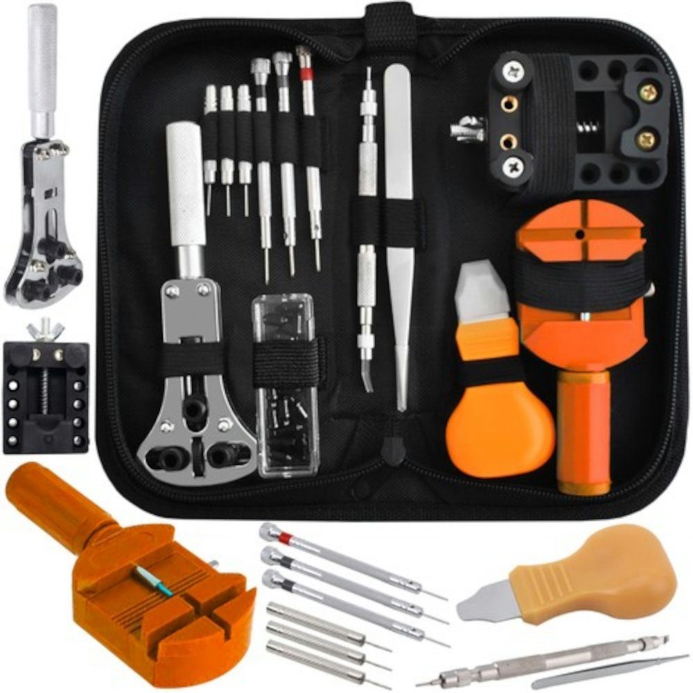 ISO TRADE Multitool Uhrmacherset 13 Elemente, (Werkzeug Handwerk, 13 St., Etui Watch Tools Spezialwerkzeug), Uhrenmacher Werkzeug Reparatur Set