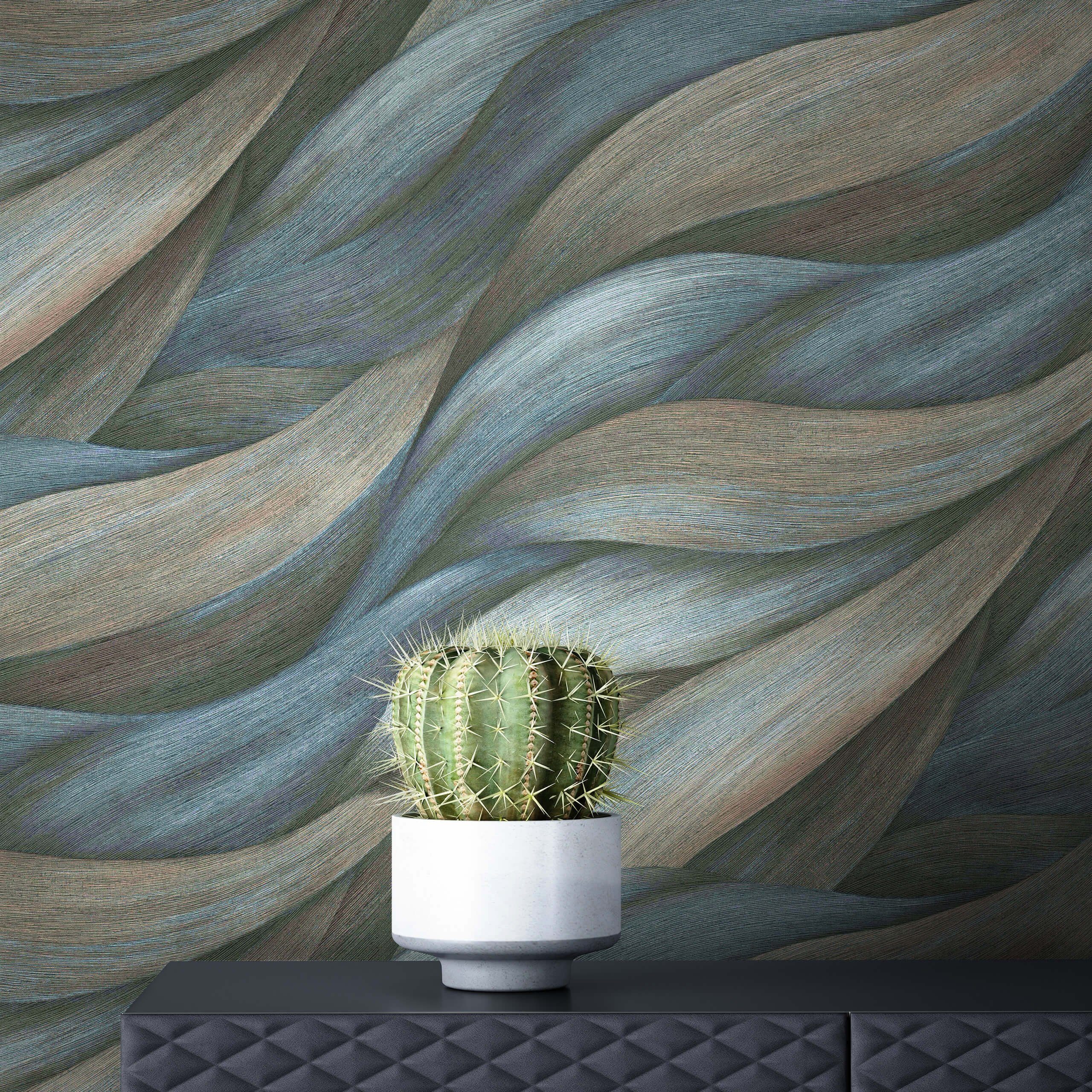 Newroom Vliestapete, Blau Tapete Modern Blätter günstig online kaufen
