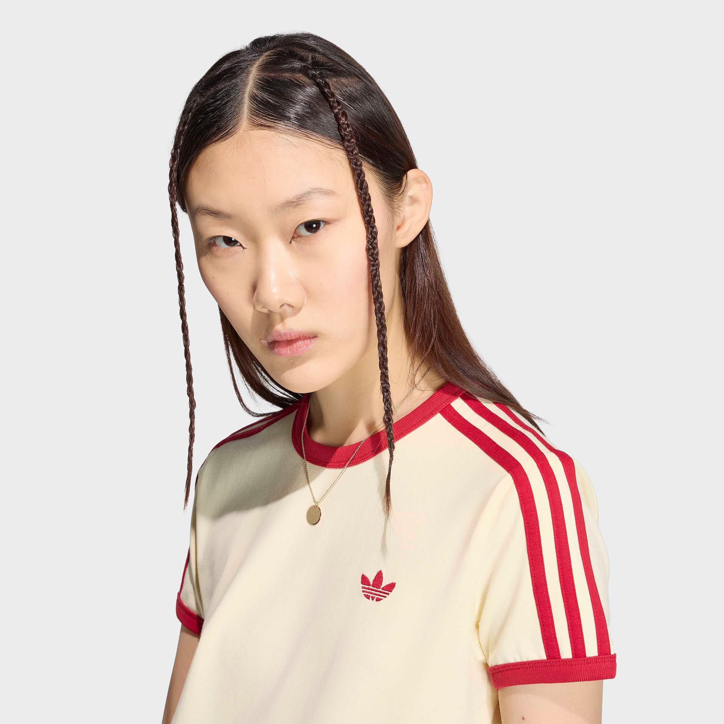adidas Originals T-Shirt 3S TEE SLIM sanft anliegende Passform, ohne Verschluss, für sportlichen Look