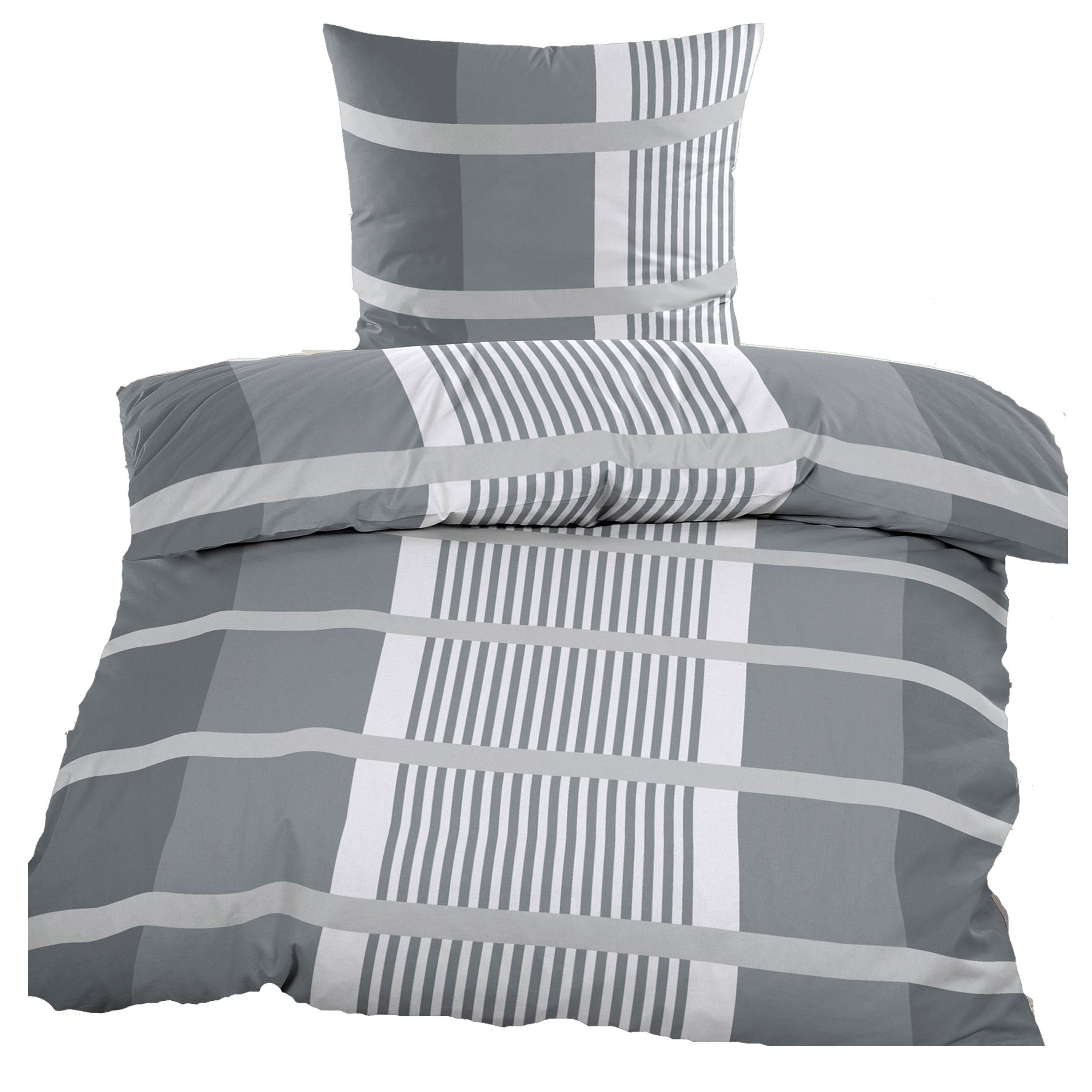 Casa Colori Bettwäsche Biber 135x200 cm 100% Baumwolle mit Reißverschluss, günstig online kaufen