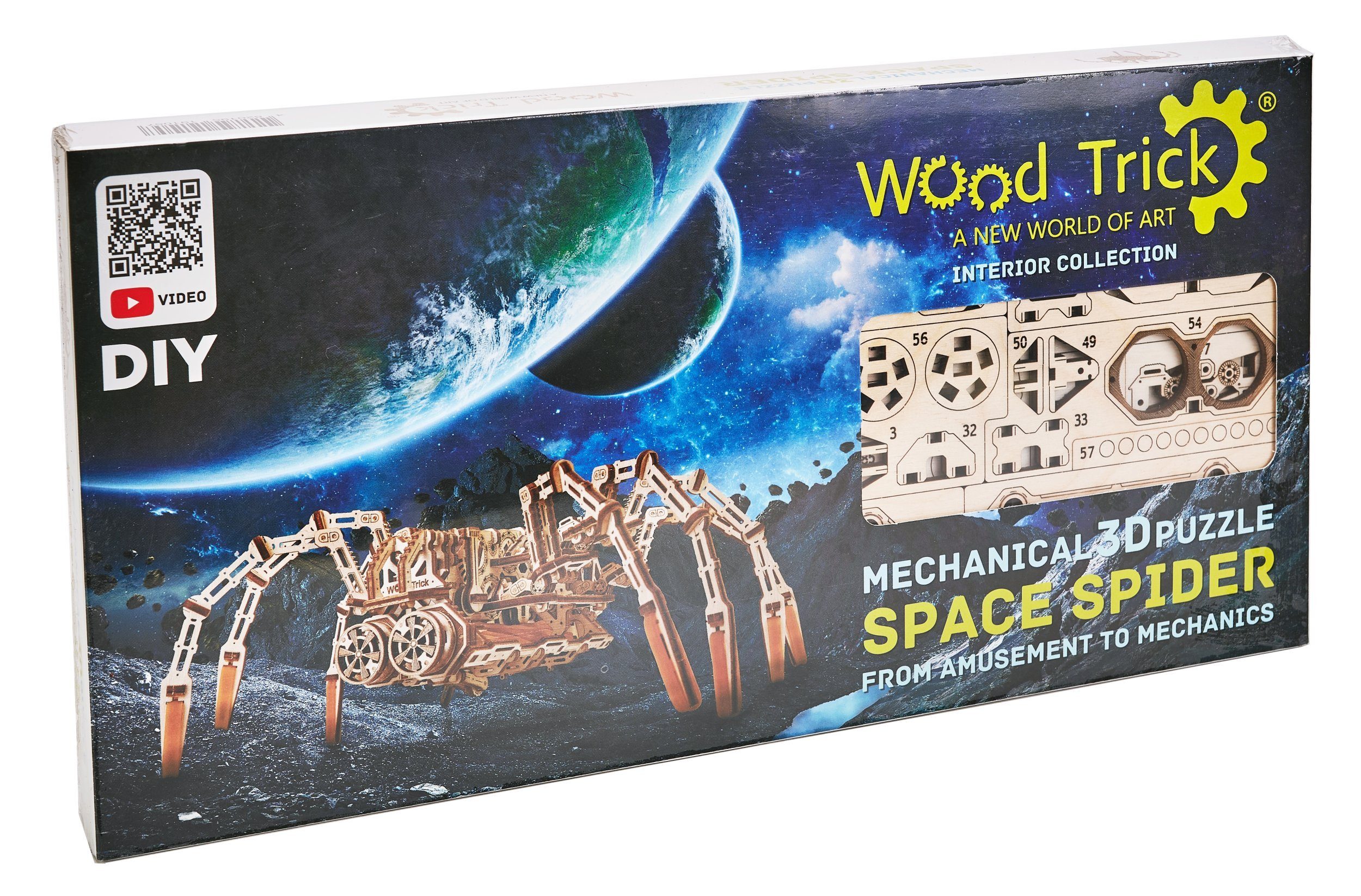 245 WOOD Space Selva Spider, TRICK Technik Puzzleteile WoodTrick 3D-Puzzle Bauteile,