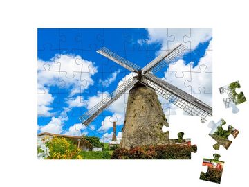 puzzleYOU Puzzle Malerische Windmühle auf Barbados, Karibik, 48 Puzzleteile, puzzleYOU-Kollektionen Karibik