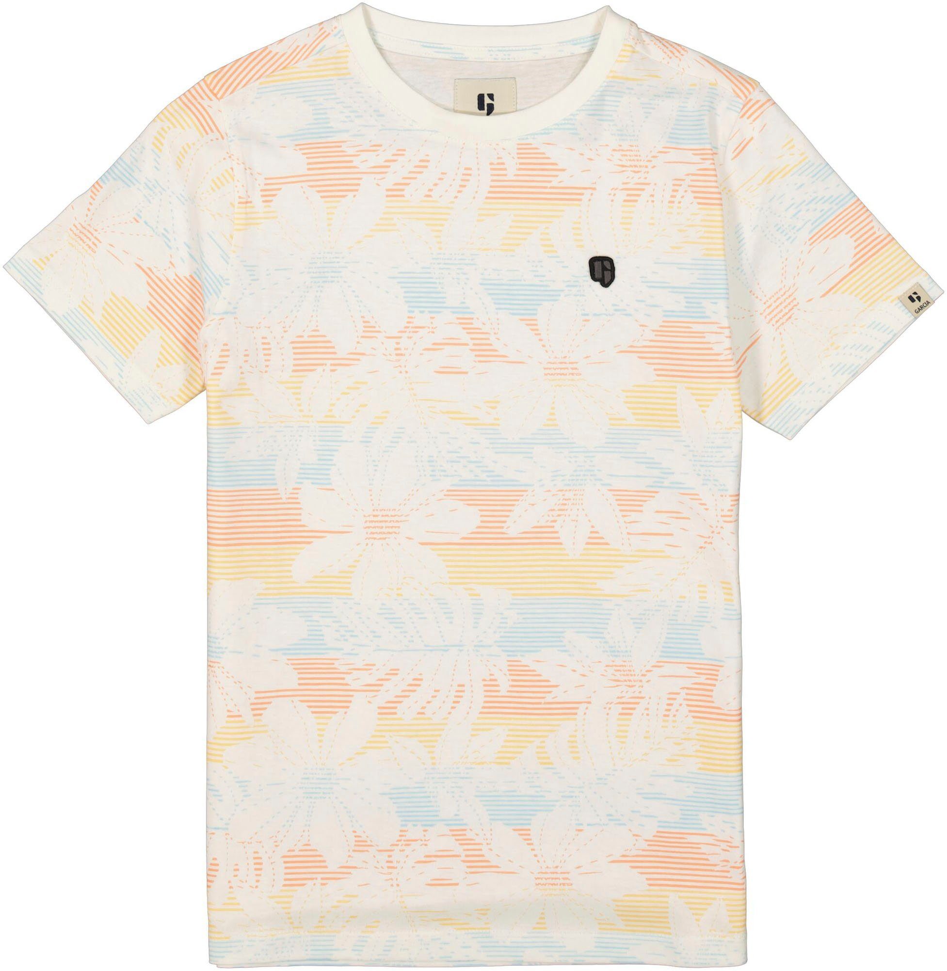 mit offwhite Allovermuster, T-Shirt floralem for BOYS Garcia