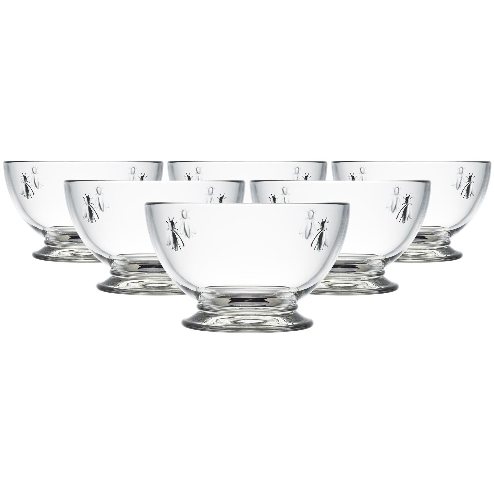 La Rochere Schale Biene Abeille Schalen ø 13,8 cm 6er Set, Glas, (6 Schalen, 6-tlg)