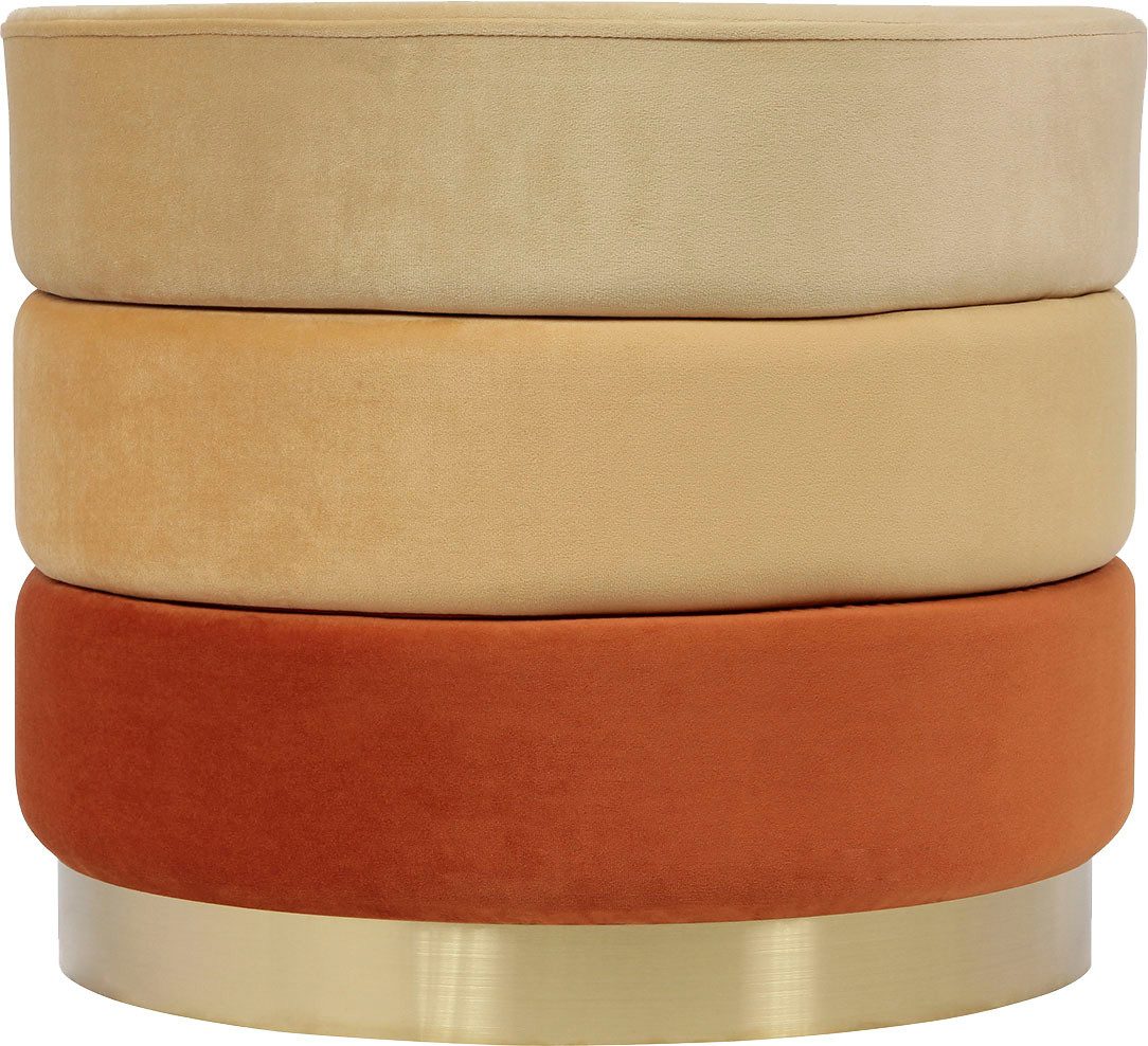 Polsterhocker Hocker Matilda 325, Edler Touch durch goldenen Sockel