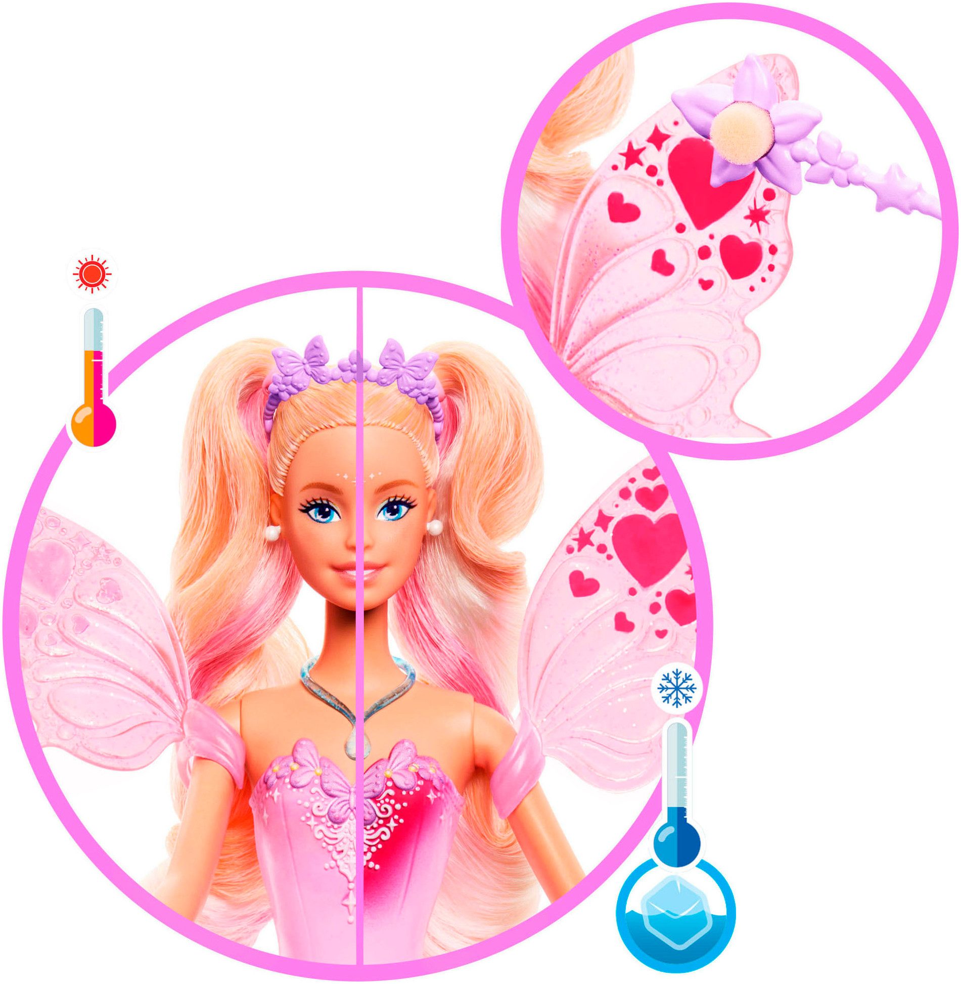 Barbie Anziehpuppe Barbie Fee mit Farbwechseleffekt – Bild 4 von 5
