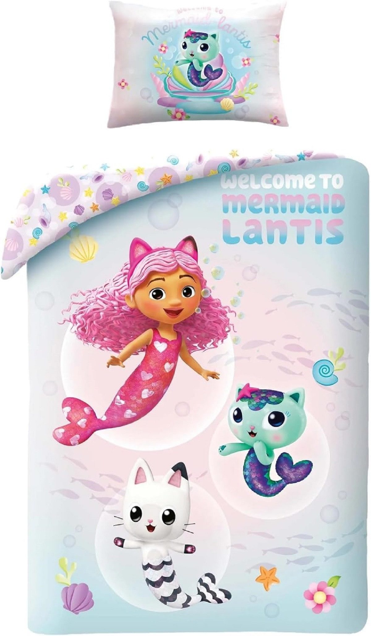 Gabby's Dollhouse Bettwäsche Bettwäsche Set Baumwolle Bettdecke 100 × 135 cm mit 40 × 60 cm Kissen, Baumwolle, 2 teilig, perfekt für komfortables Schlafklima