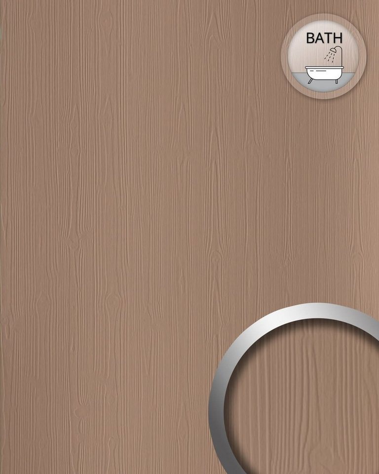 Thumbnail - Wallface Wandpaneel 24792-NA, BxL: 100x260 cm, 2.6 qm, (Dekorpaneel, Wandverkleidung fürs Bad in Holz Optik) braun, capp...