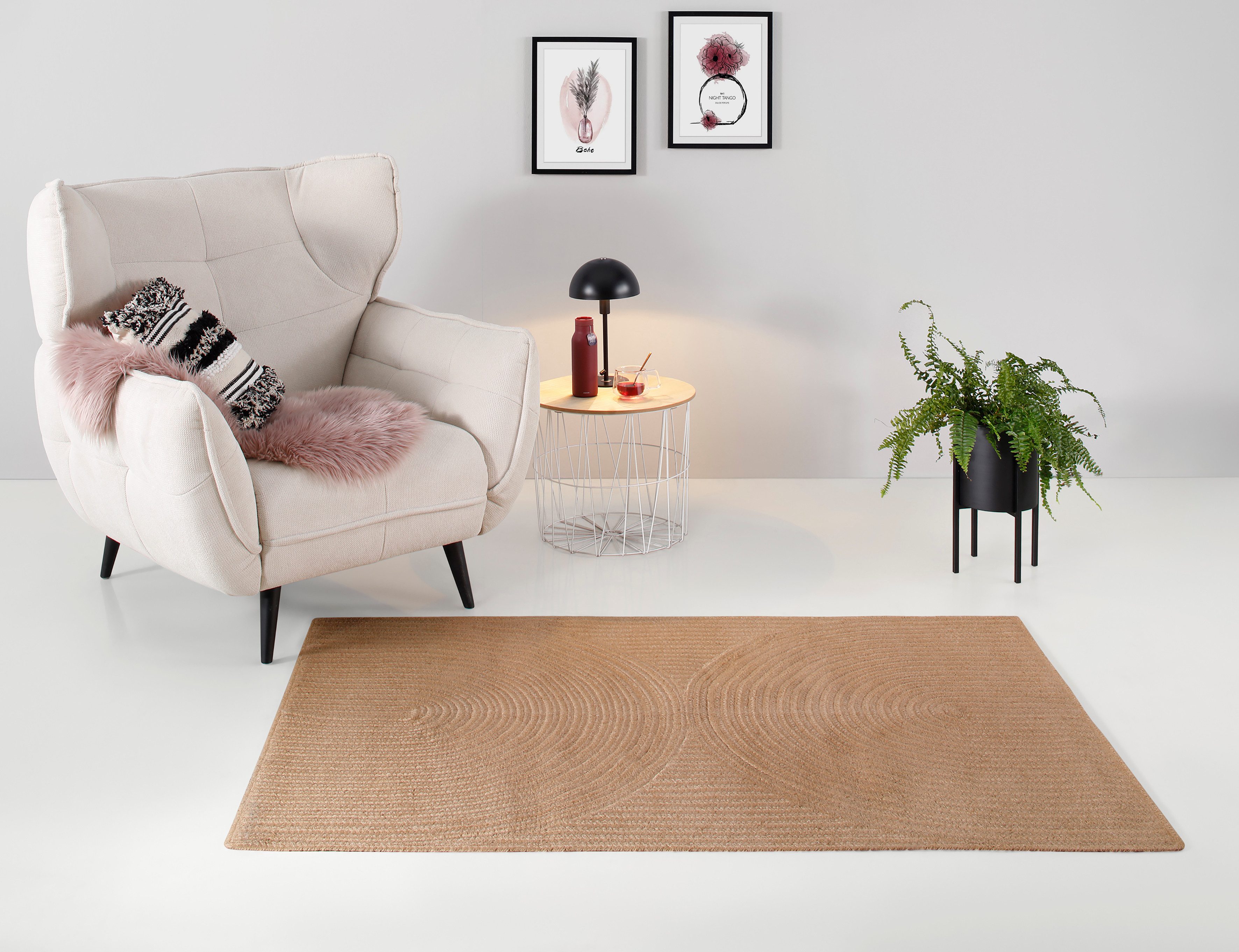 my home Teppich Naturala, Jute-Teppich, handgefertigt, günstig online kaufen