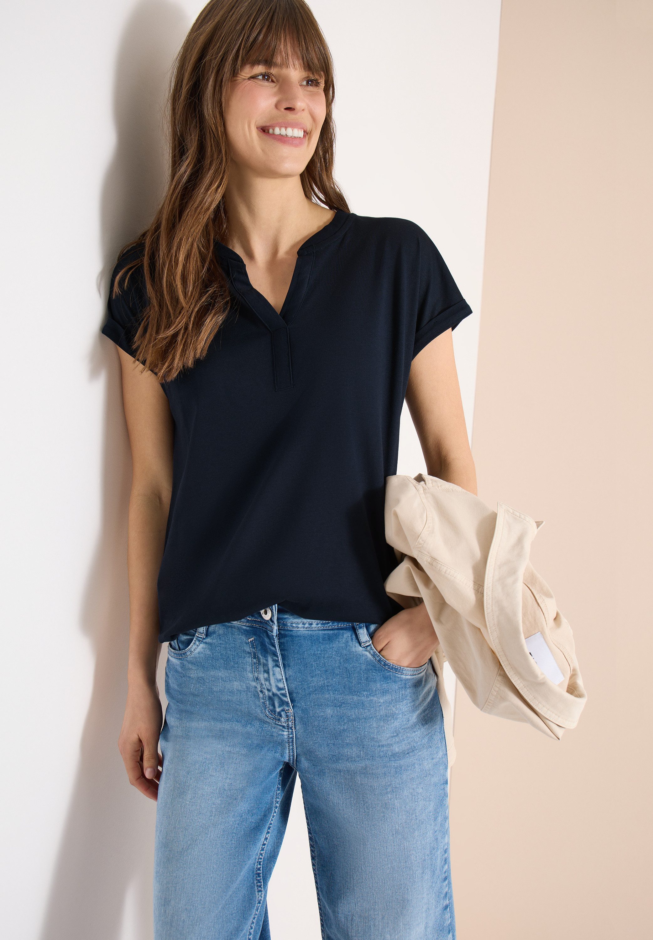 CECIL T-Shirt mit elastischem Bund günstig online kaufen