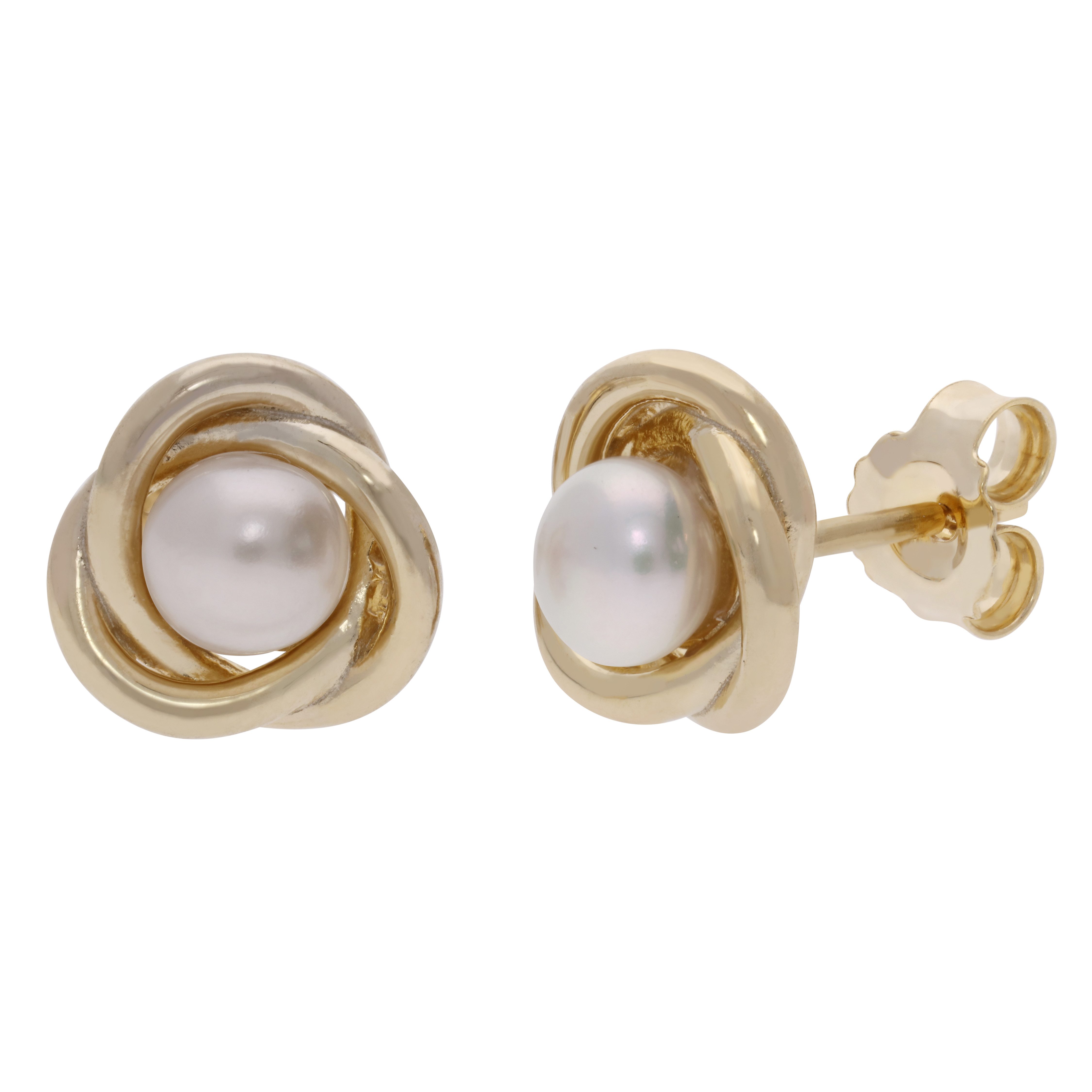 Firetti Paar Ohrstecker Schmuck Geschenk Silber 925 Ohrschmuck Ohrringe Knoten, mit Süßwasserzuchtperle