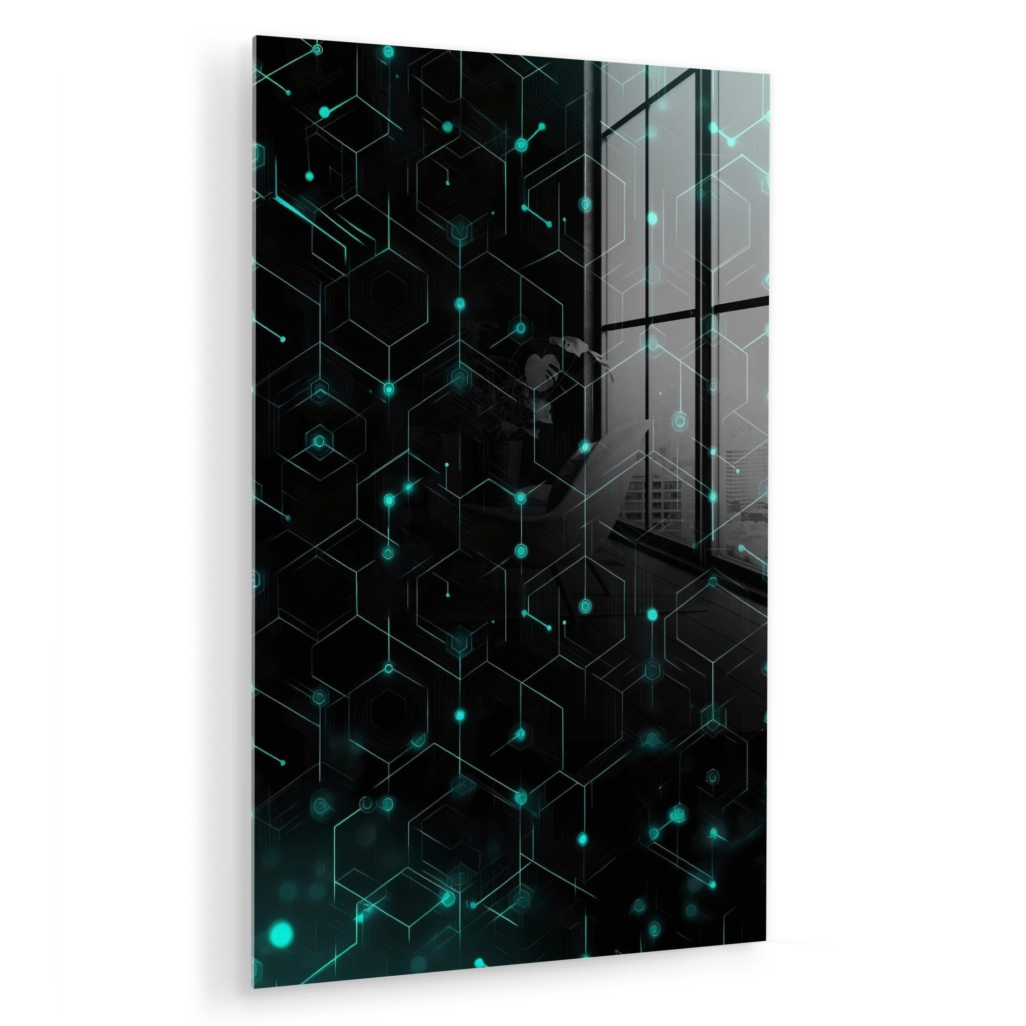 MuchoWow Acrylglasbild Masche - Blau - günstig online kaufen