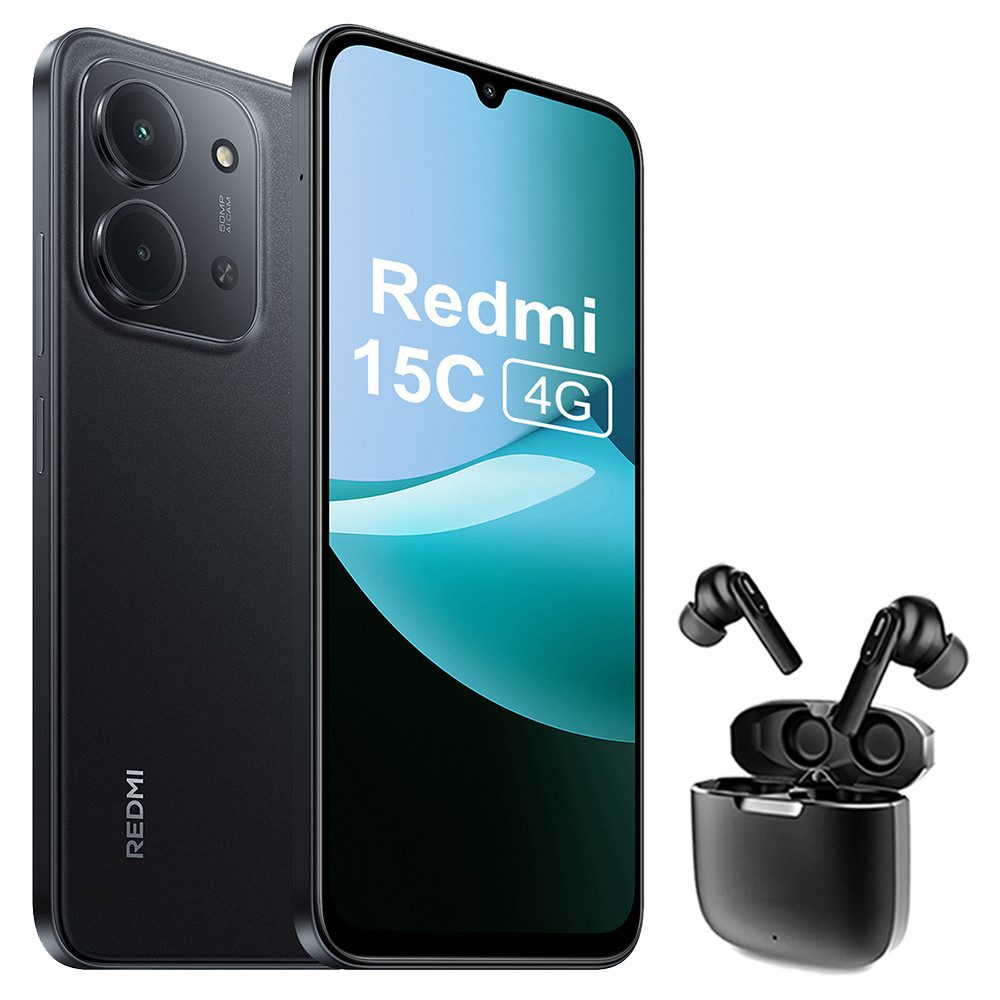 Xiaomi Redmi 15C 4+256GB Smartphone & Bluetooth Kopfhörer Handy (50 MP Kamera, 6,9" Dot Drop Display)