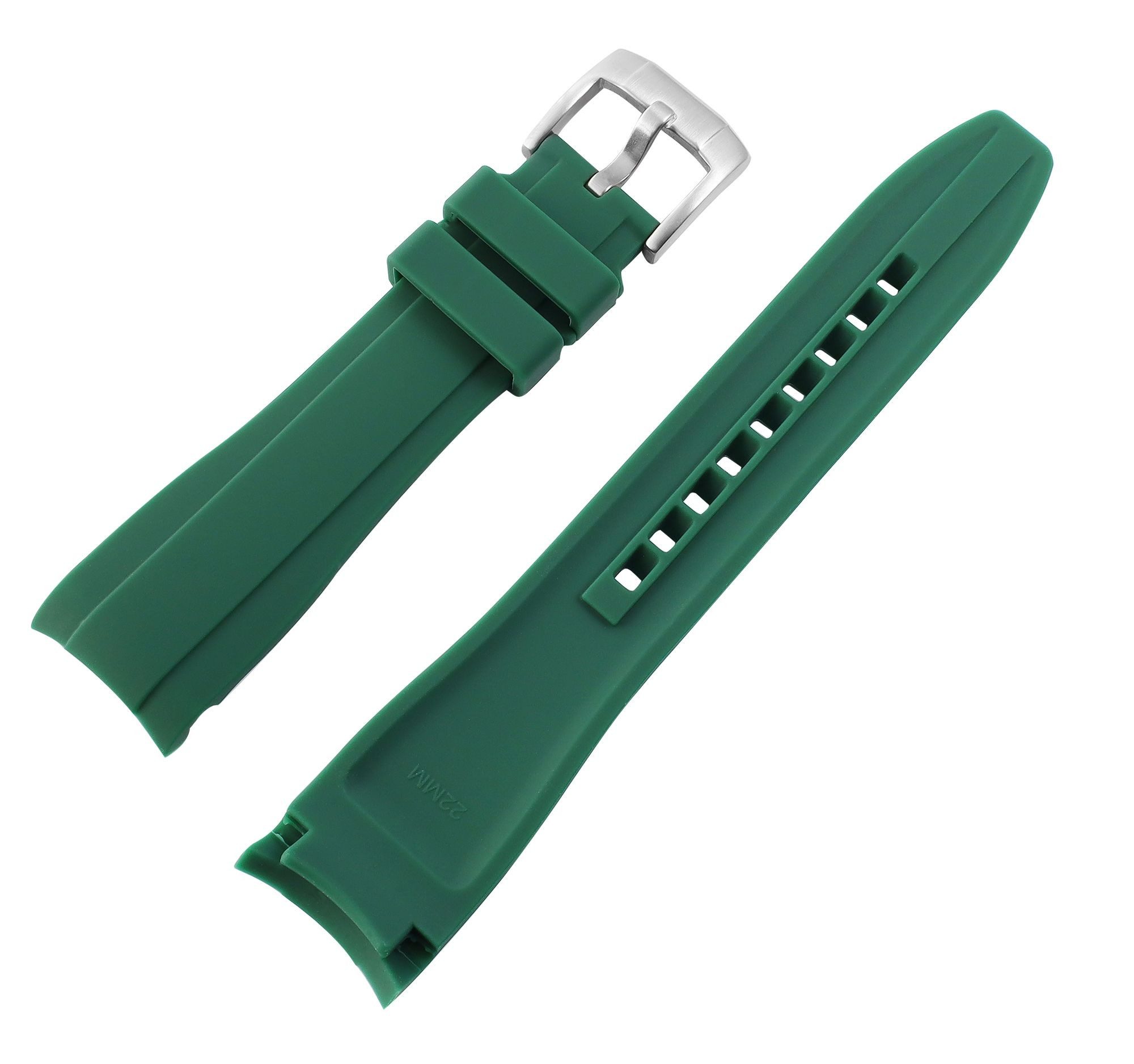 Engelhardt Uhrenarmband 8400085 Silikon, Dornschließe, grün, 20 und 22 mm