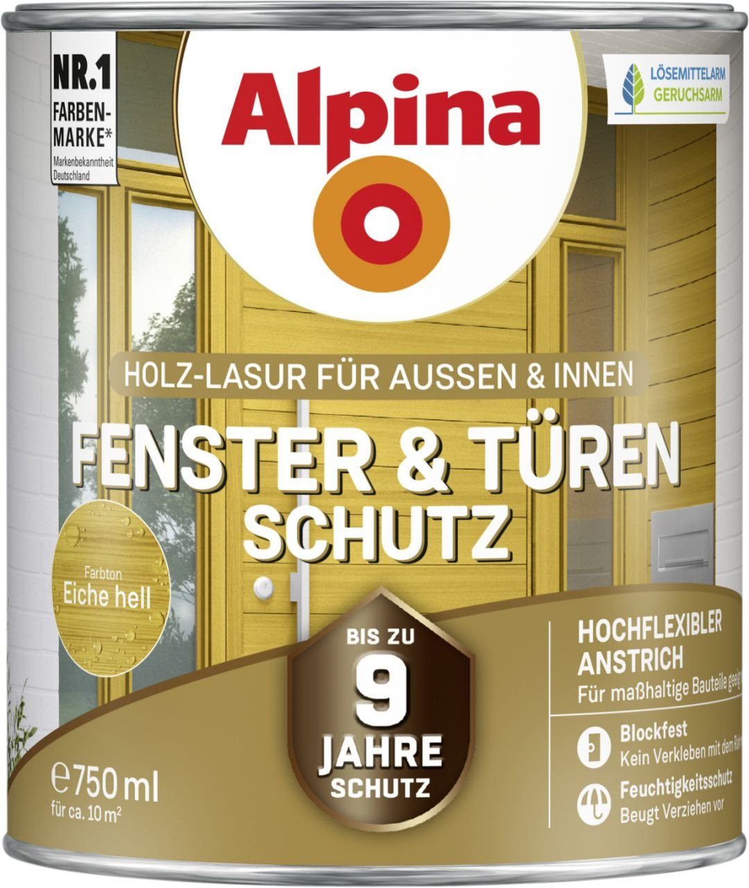 Lasur ml Türen-Schutz Alpina Fenster- eiche hell 750 Alpina und