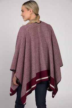 Gina Laura Poncho Poncho Hahnentritt Muster farbige Enden