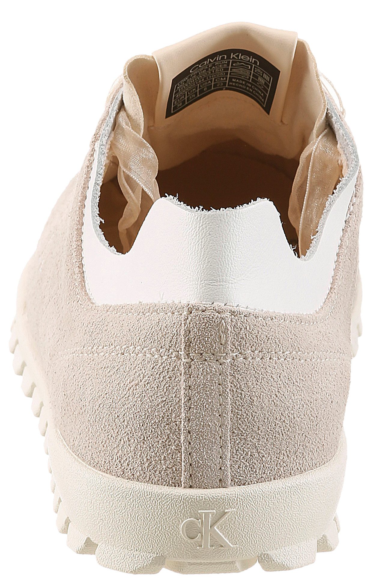 Calvin Klein LOW PROFILE RUN MG SUE DB LACES Sneaker Freizeitsneaker, Halbschuh, Schnürschuh mit Profilsohle