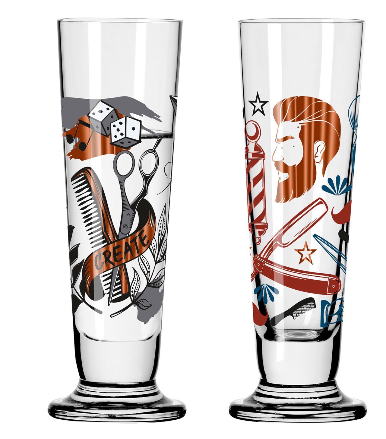 Ritzenhoff Schnapsglas Dekomiro 2er Set Heldenfest Barbier, Kristallglas