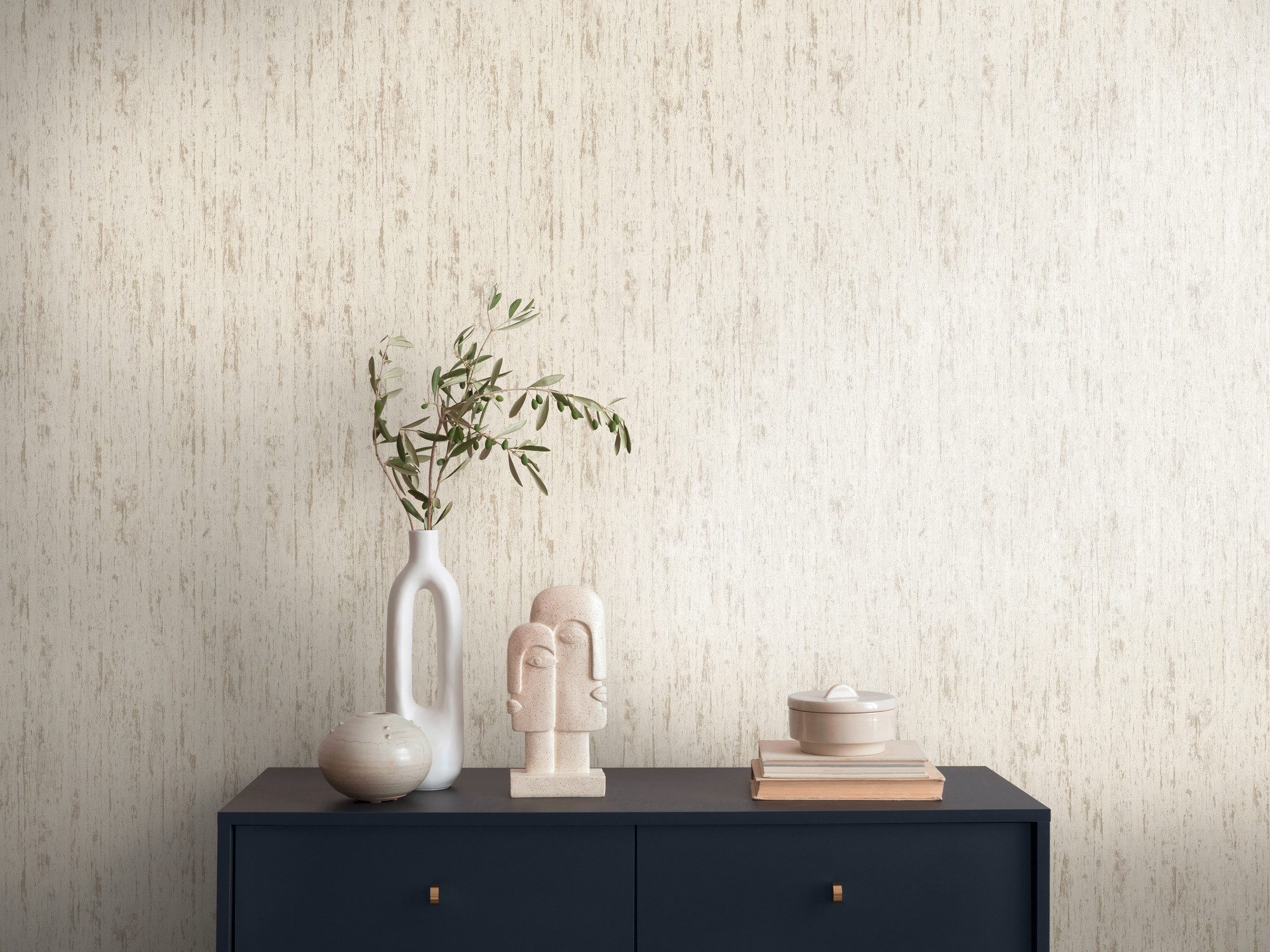 living walls Vliestapete Smart Surfaces Holz-Optik Tapete Mustertapete Struktur-Optik Natur, strukturiert, leicht glänzend, (1 St), Vliestapete Metallic-Effekt für Schlafzimmer Küche Wohnzimmer Holz