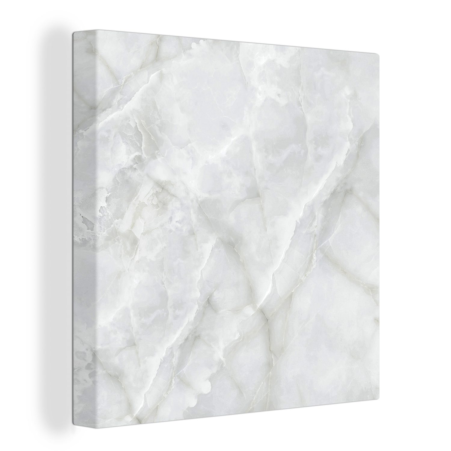 OneMillionCanvasses® Leinwandbild Marmor - Stein - Weiß, (1 St), Leinwand Bilder für Wohnzimmer Schlafzimmer