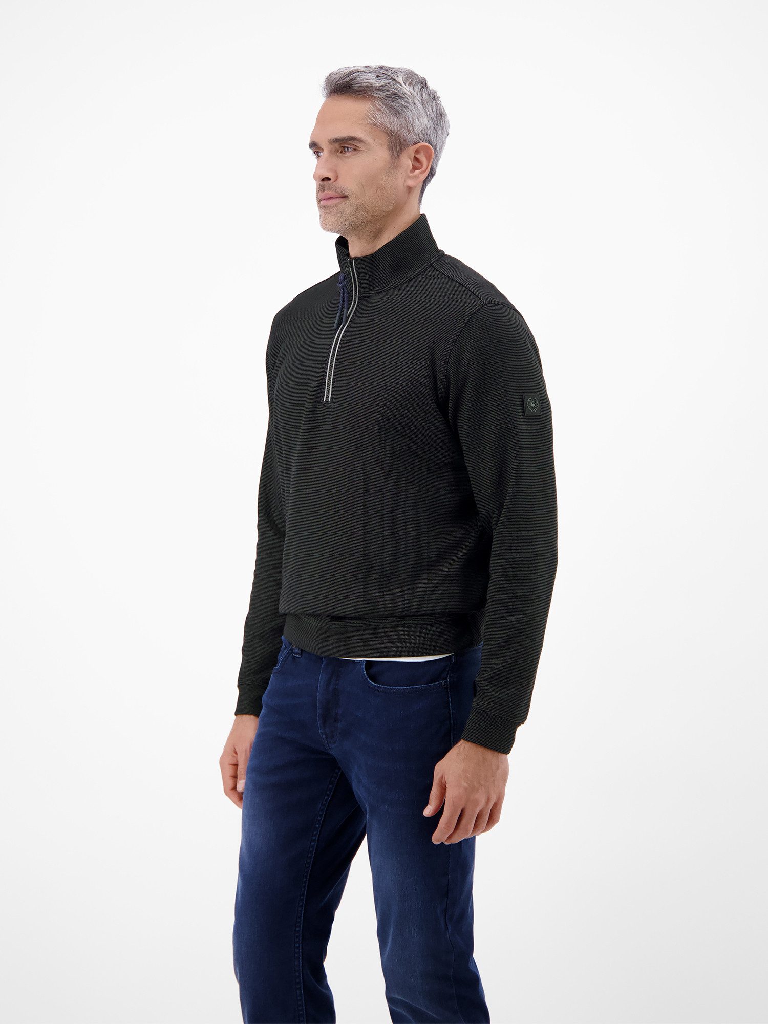 LERROS Sweatshirt Troyer in hochwertiger Sweatqualität Hochwertige Qualität für den Alltag, Regular Fit, Einfarbig