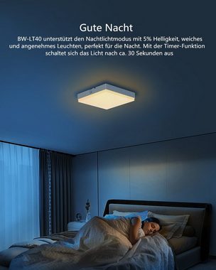 Insma LED Deckenleuchte, LED fest integriert, Warmweiß, Kaltweiß, Neutralweiß, 24W 2200LM 3 Farbe Fernbedienung