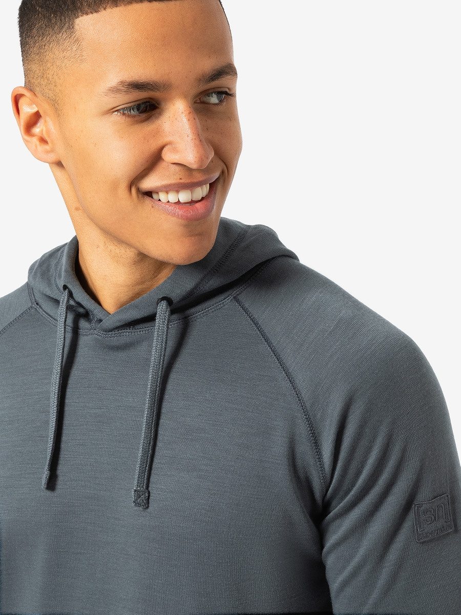 SUPER.NATURAL Hoodie für Herren, nachhaltig, Merino FAVOURITE BIO Logo Print