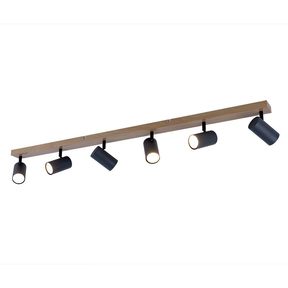 GLOBO LIGHTING Deckenspot, Leuchtmittel nicht inklusive, Deckenlampe Holz Strahler Holz Lampen 6 Flammig, Spots