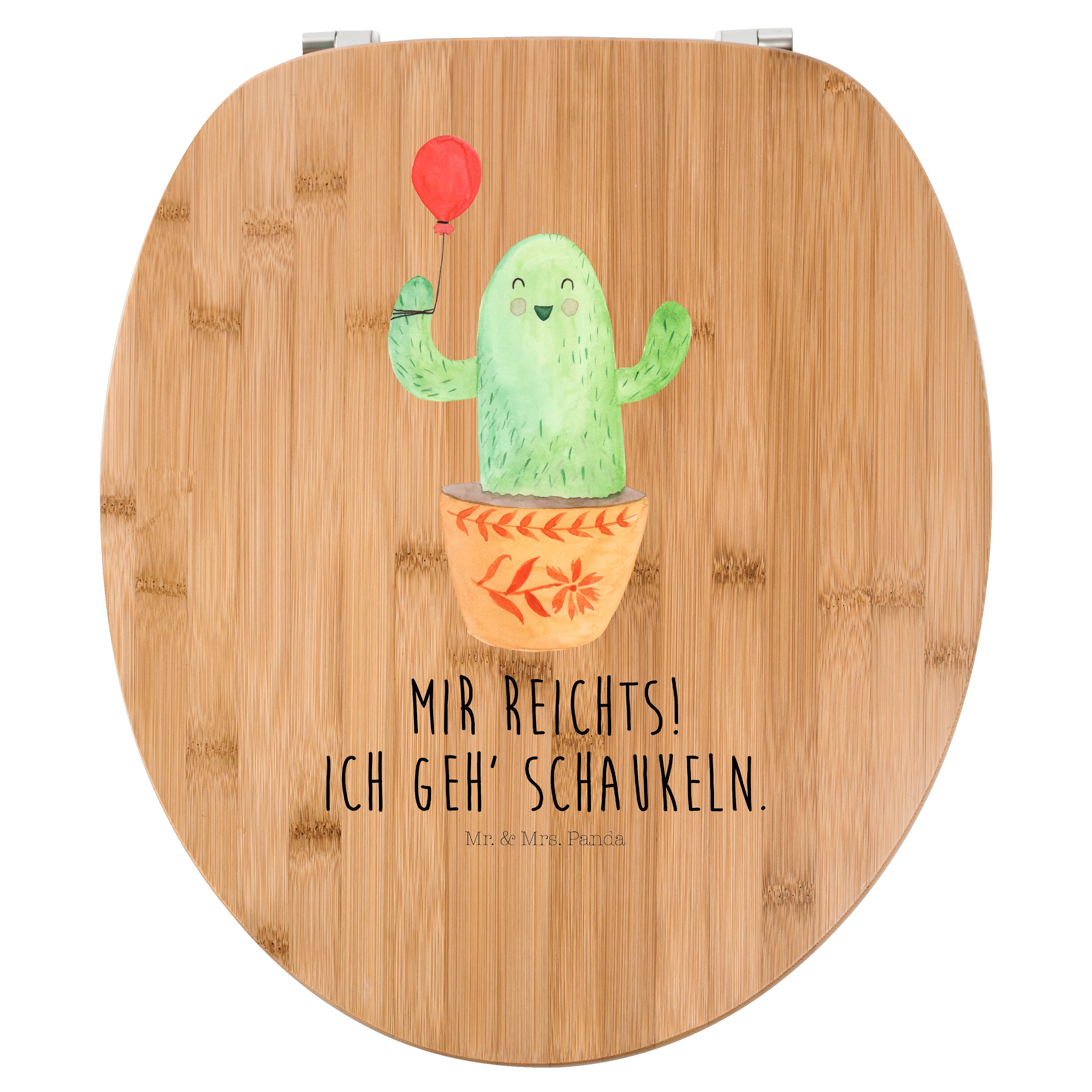 WC-Sitz Kaktus Luftballon - Transparent - Geschenk, Büroalltag, Toilette, Fre