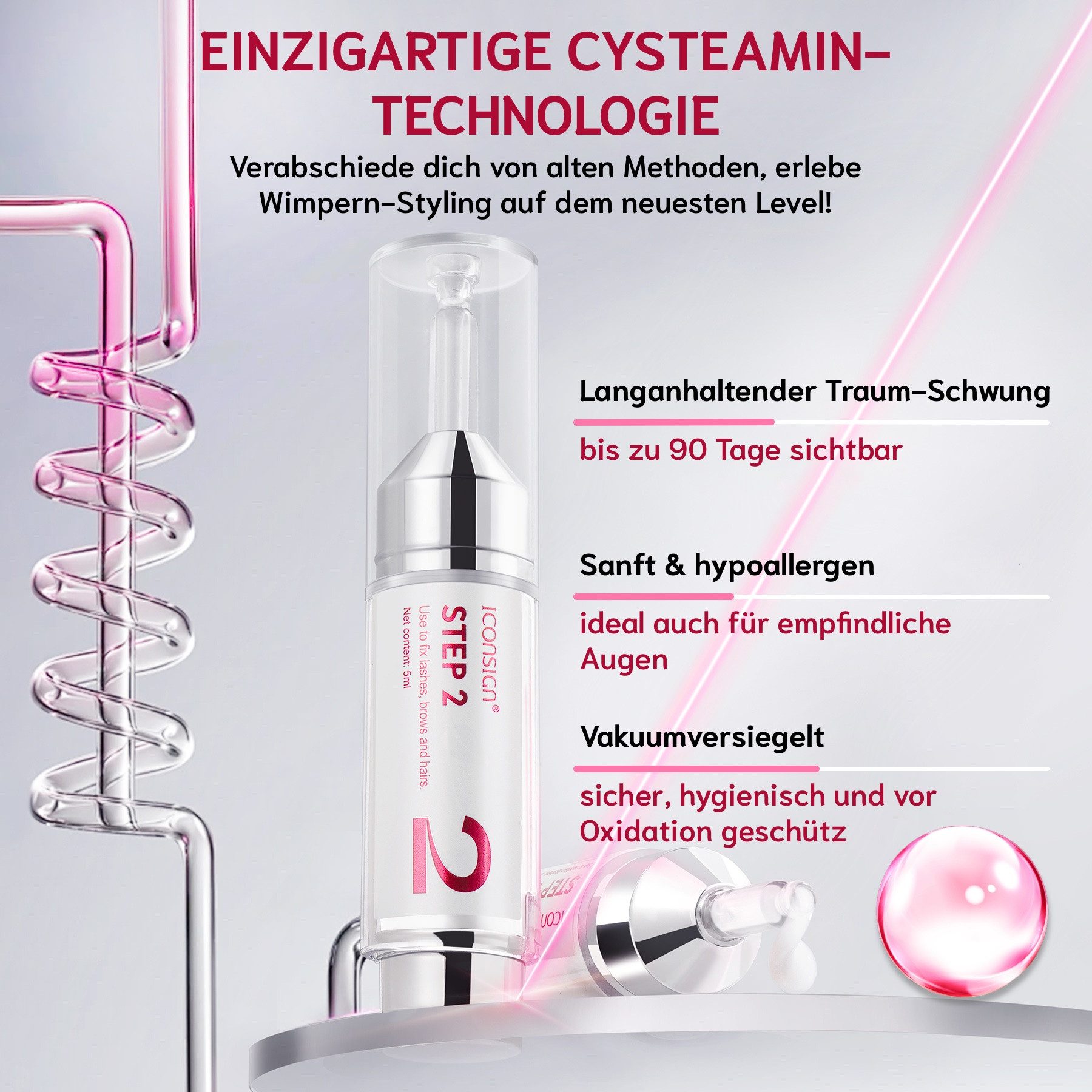 Iconsign Einzelwimpern Wimpernlifting Augenbrauenlifting Set Lash Lift Kit Pflanzenextrakt, Wimpernlifting,Augenbrauenlifting,Laminierung, Iconsign