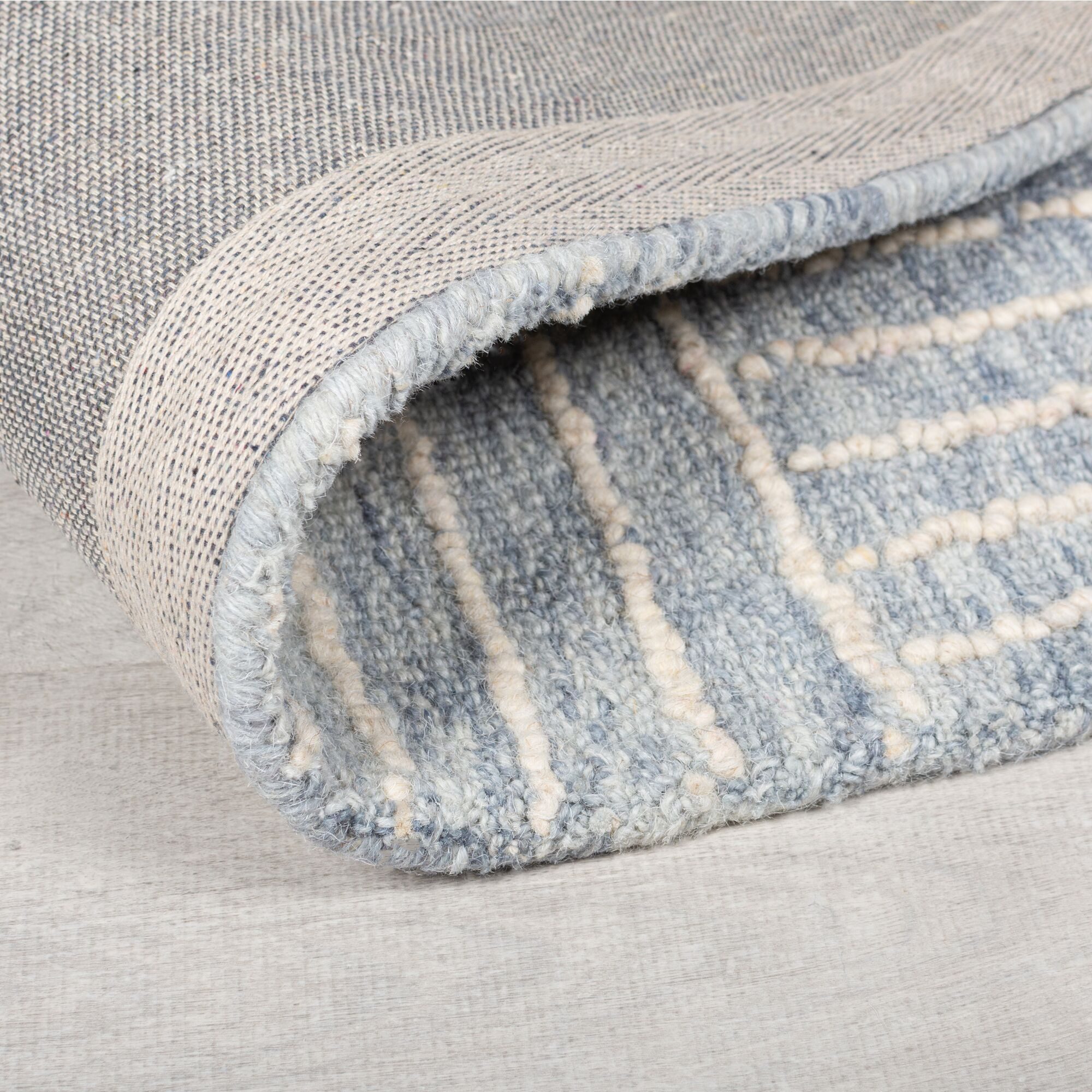 FLAIR RUGS Wollteppich Abstract Check, rechteckig, Höhe: 5 mm, Wolle, Teppich, Wohnzimmer, Schlafzimmer, Esszimmer