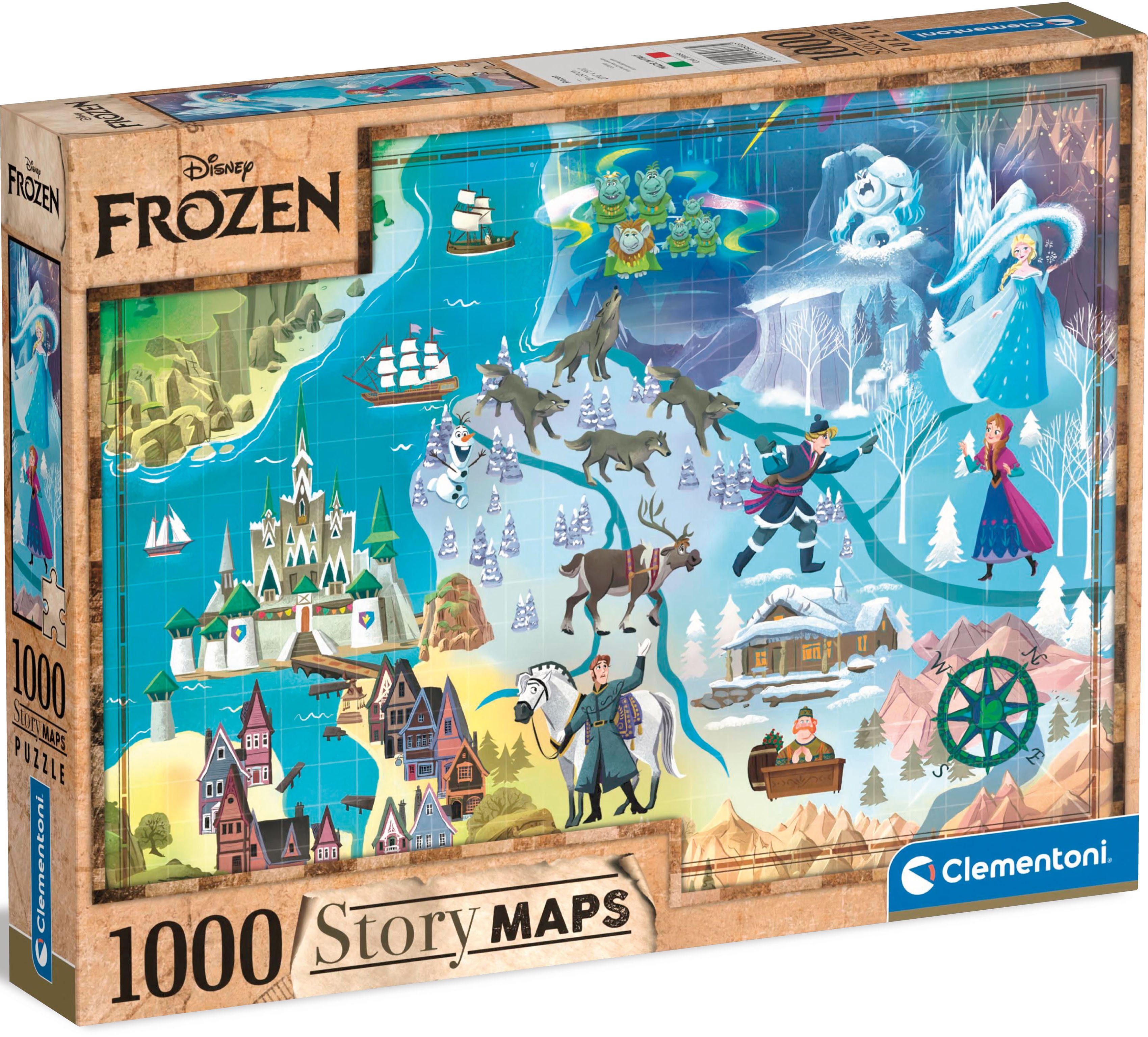 Frozen in weltweit schützt Maps, Disney Europe, Wald - 1000 FSC® Story Clementoni® Puzzleteile, Puzzle Made -