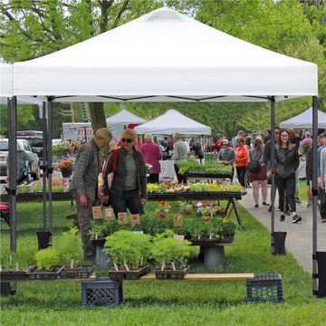 Yaheetech Faltpavillon, 3x3m Höhenverstellbar Pop-Up Faltzelt Pavillon Faltbar UV-Schutz 50+