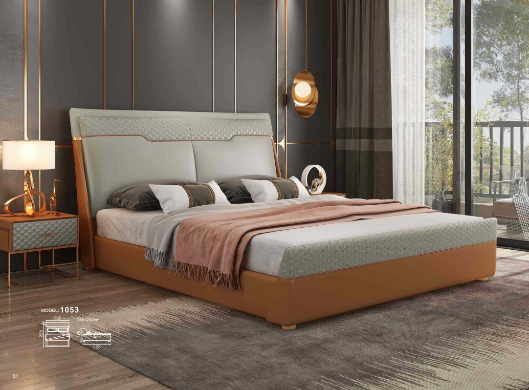 Luxus JVmoebel Hotel Schlafzimmer Bett, Design Luxus Betten Doppel Polster Bett