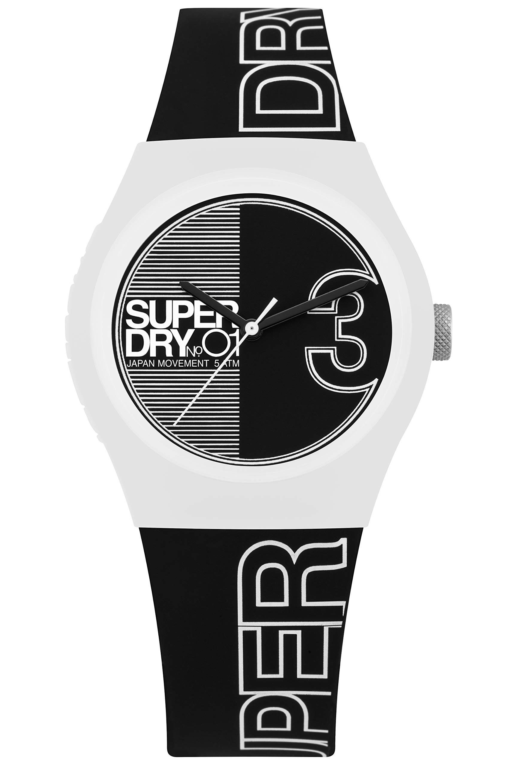 Superdry Quarzuhr, Superdry Damen Analog Quarz Uhr mit Silikon Armband SYL239BW