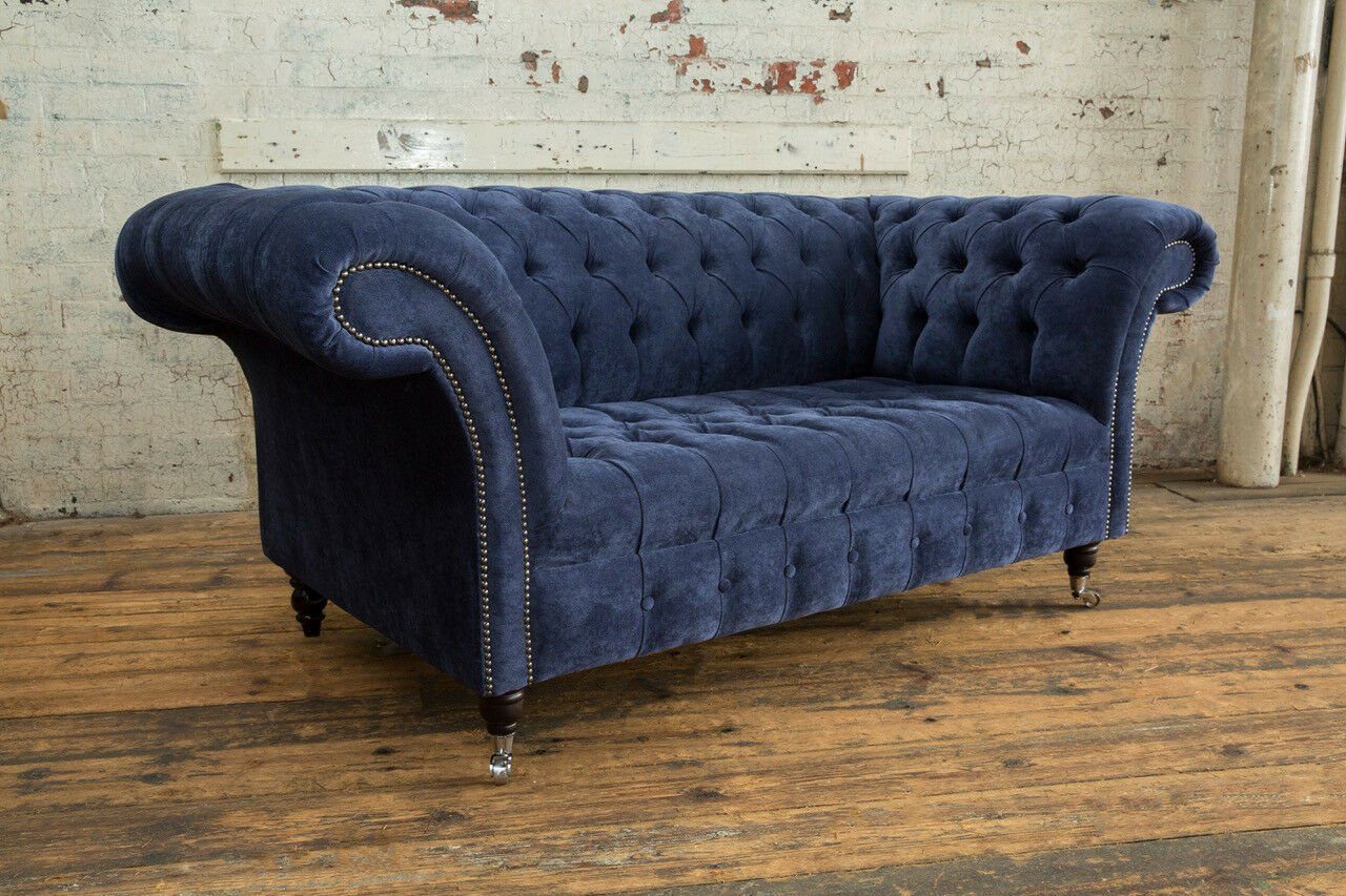Chesterfield-Sofa, Stoffsofa 2 Textil Sofa Polster JVmoebel Chesterfield Sitzer designer Couch